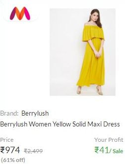 Berrylush women yellowmaxi dress